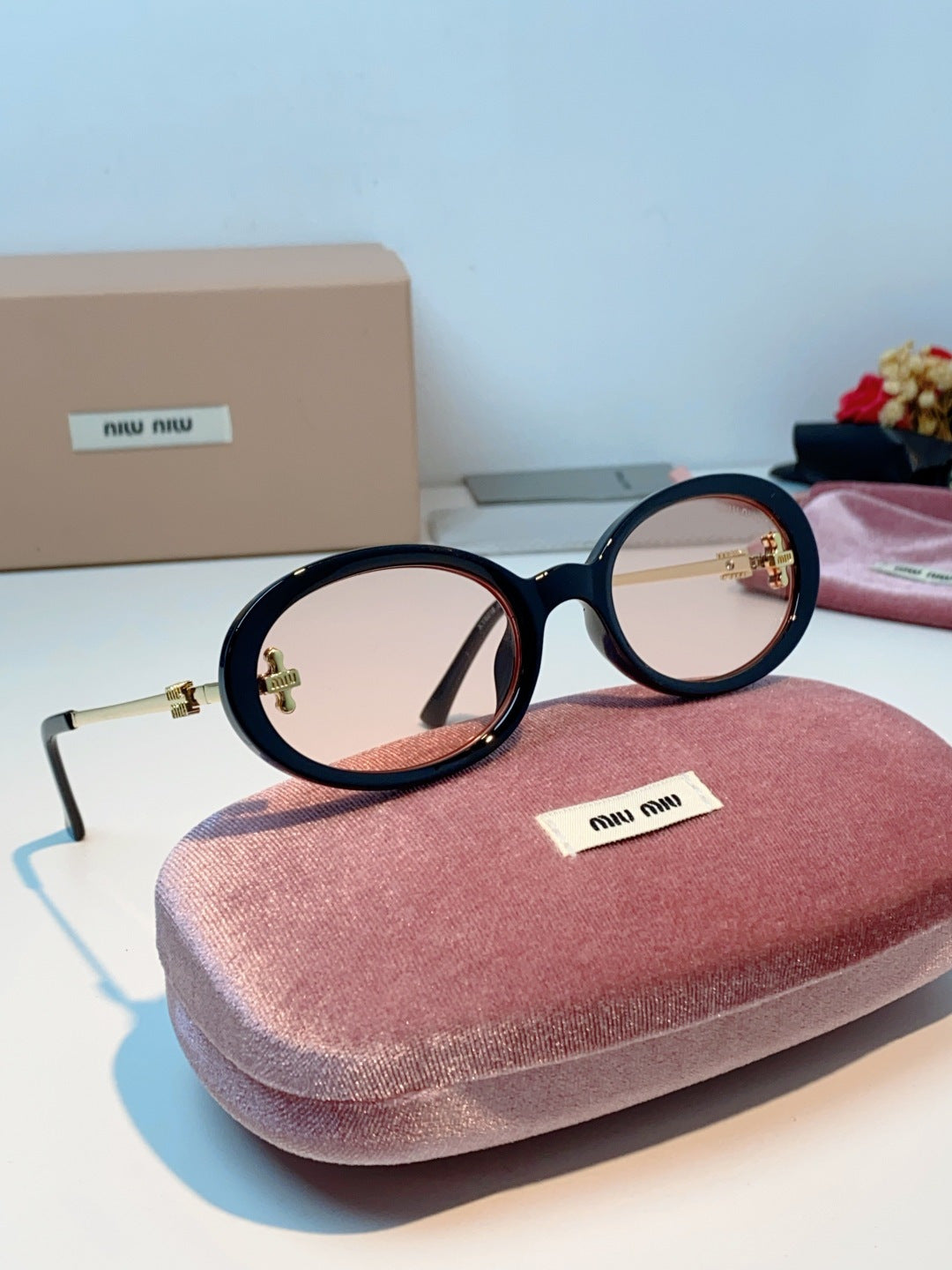 Miu Miu Metal Round Gold Lens Sunglasses for Men & Women - detail image 10