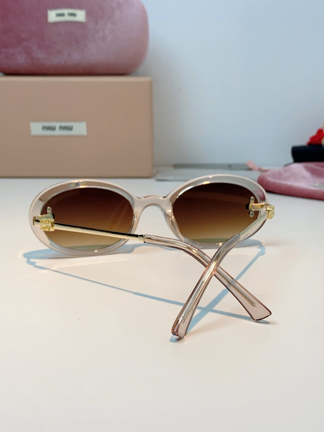 Miu Miu Metal Round Brown Lens Sunglasses for Men & Women - 487745 - detail image 3