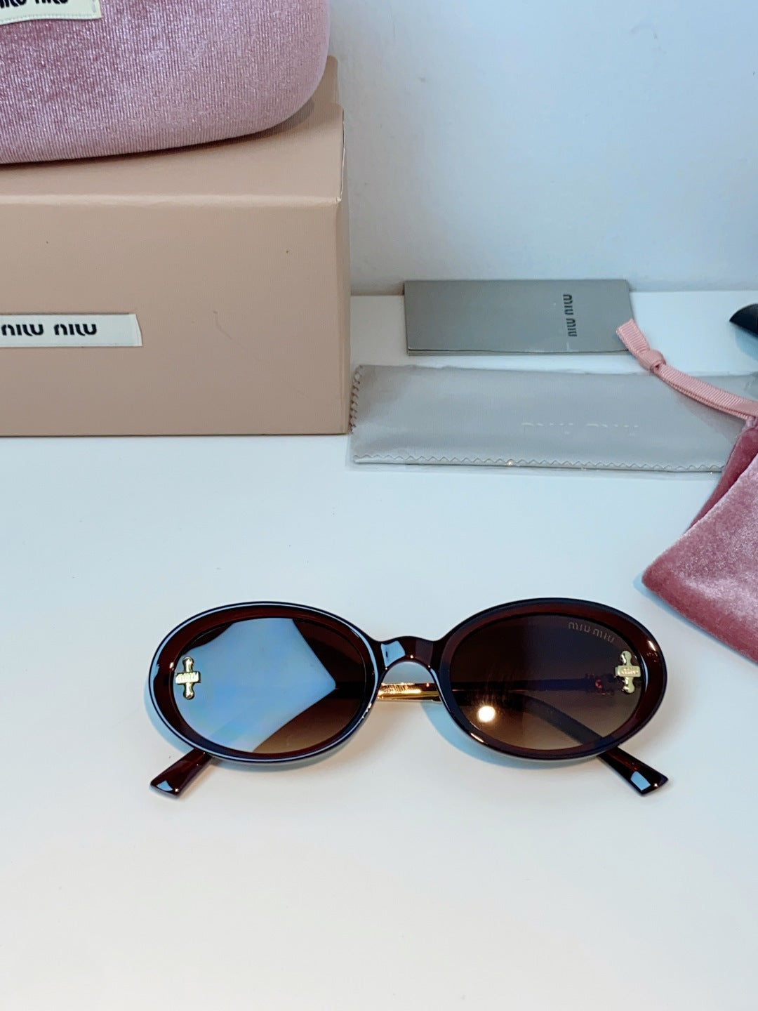 Miu Miu Metal Round Red Lens Sunglasses for Men & Women - detail image 9