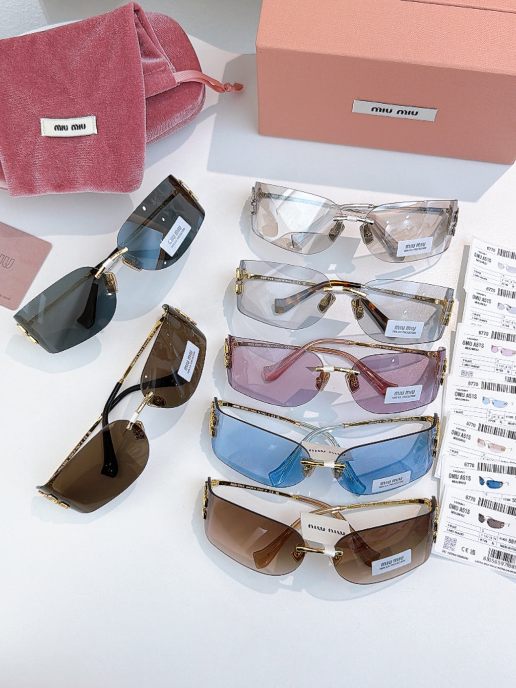 Miu Miu SMUA51S Fashion Blue Lens Sunglasses for Men & Women - detail image 9