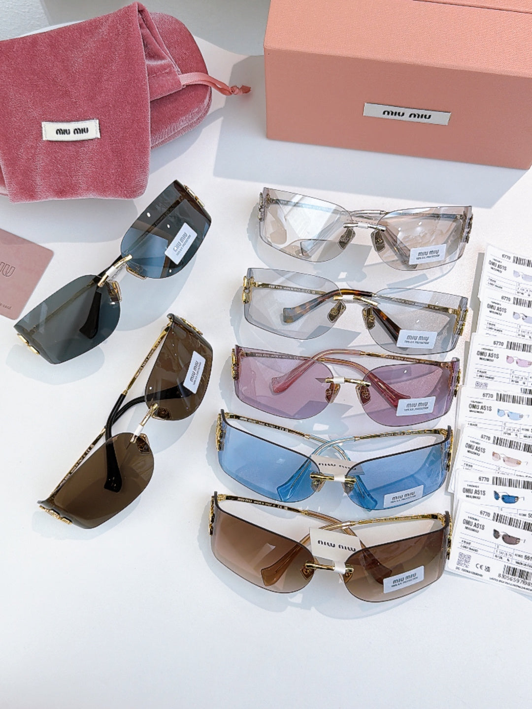 Miu Miu SMUA51S Fashion Blue Lens Sunglasses for Men & Women - detail image 9