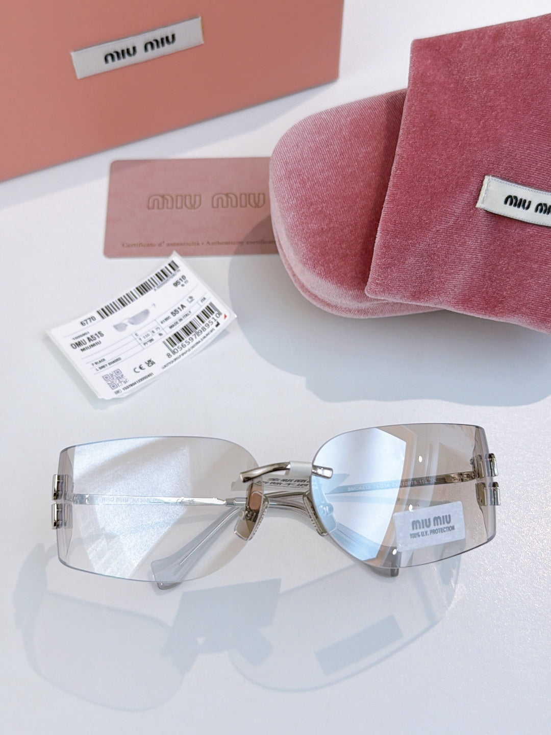 Miu Miu SMUA51S Fashion Blue Lens Sunglasses for Men & Women - detail image 7
