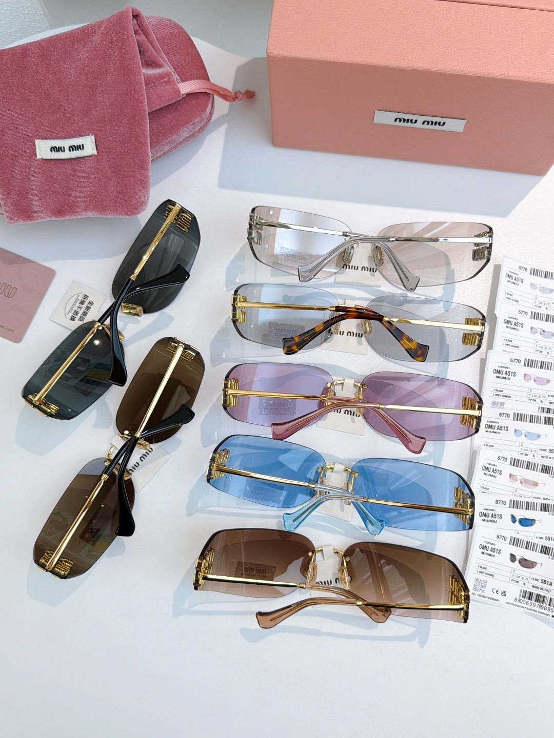 Miu Miu SMUA51S Fashion Blue Lens Sunglasses for Men & Women - detail image 8