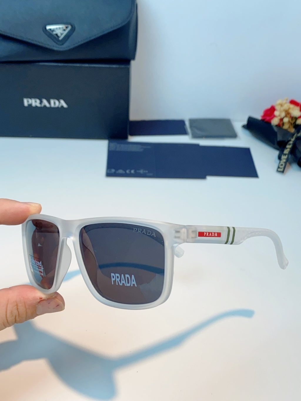Prada Polarized Fashion Gray Lens Sunglasses for Men - 358447 - detail image 6