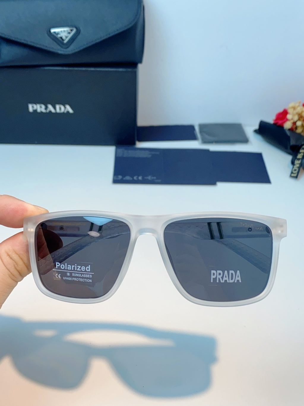 Prada Polarized Fashion Gray Lens Sunglasses for Men - 358447 - detail image 4