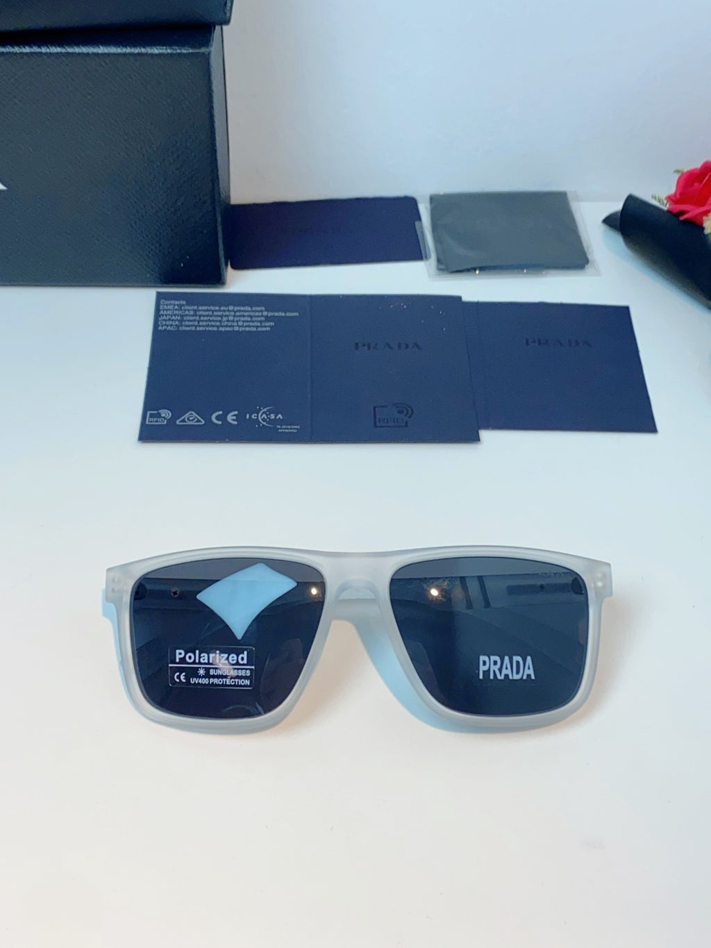 Prada Polarized Fashion Gray Lens Sunglasses for Men - 358447 - detail image 9