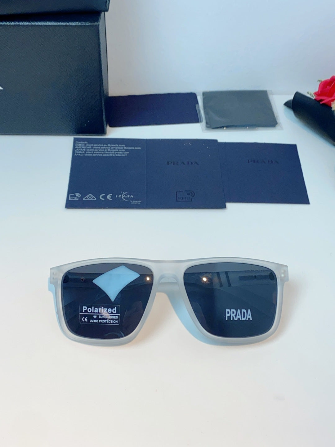 Prada Polarized Fashion Gray Lens Sunglasses for Men - 358447 - detail image 9