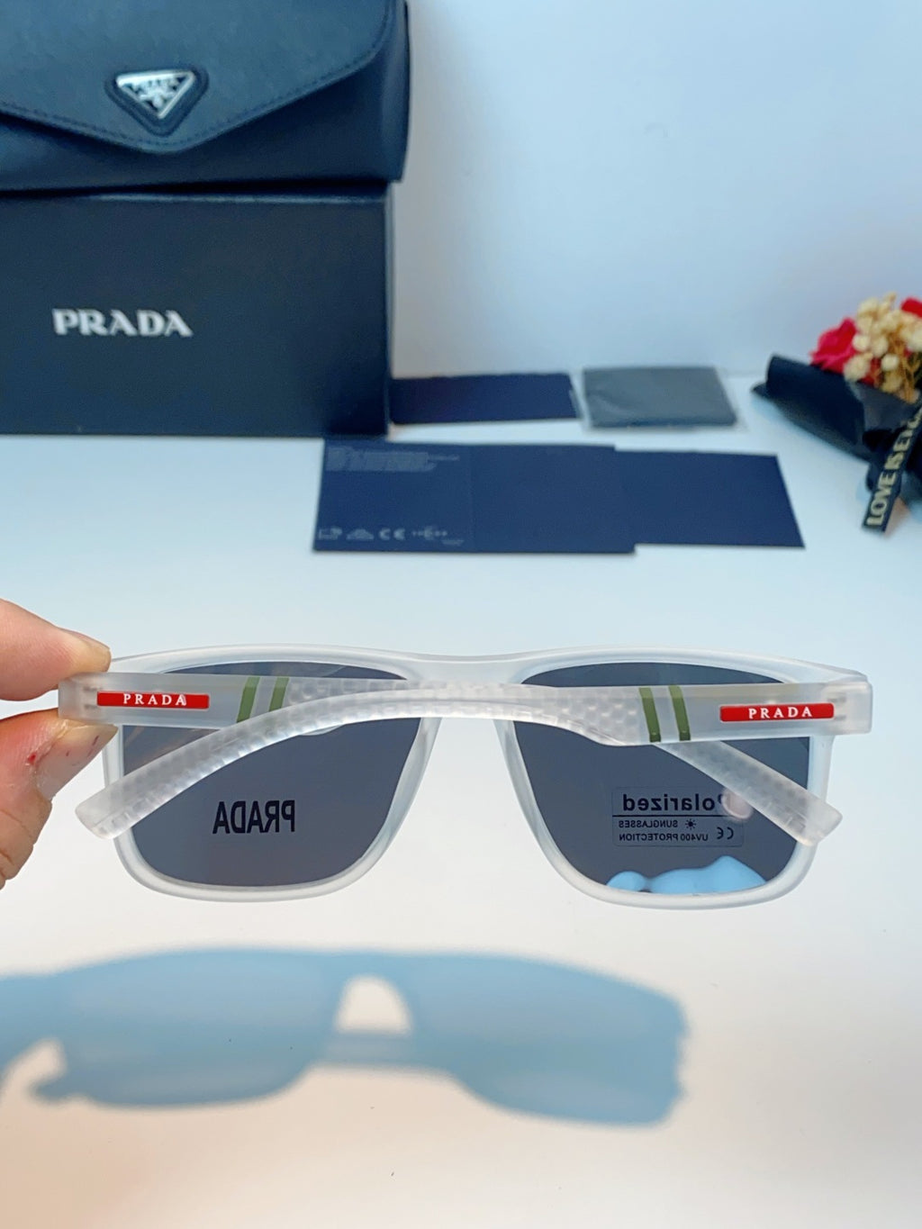 Prada Polarized Fashion Gray Lens Sunglasses for Men - 358447 - detail image 5