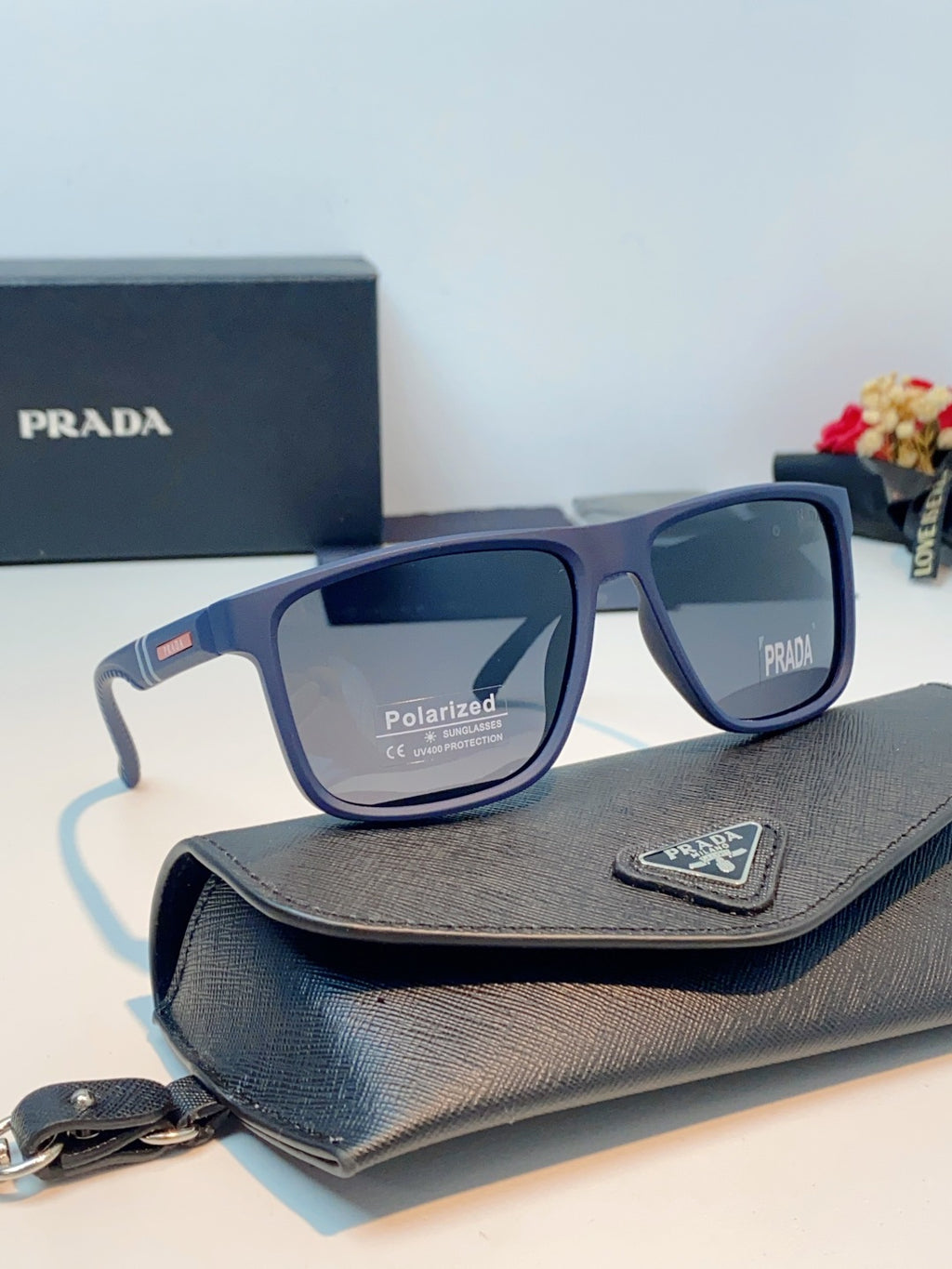 Prada Polarized Fashion Blue Lens Sunglasses for Men - 358446 - detail image 10