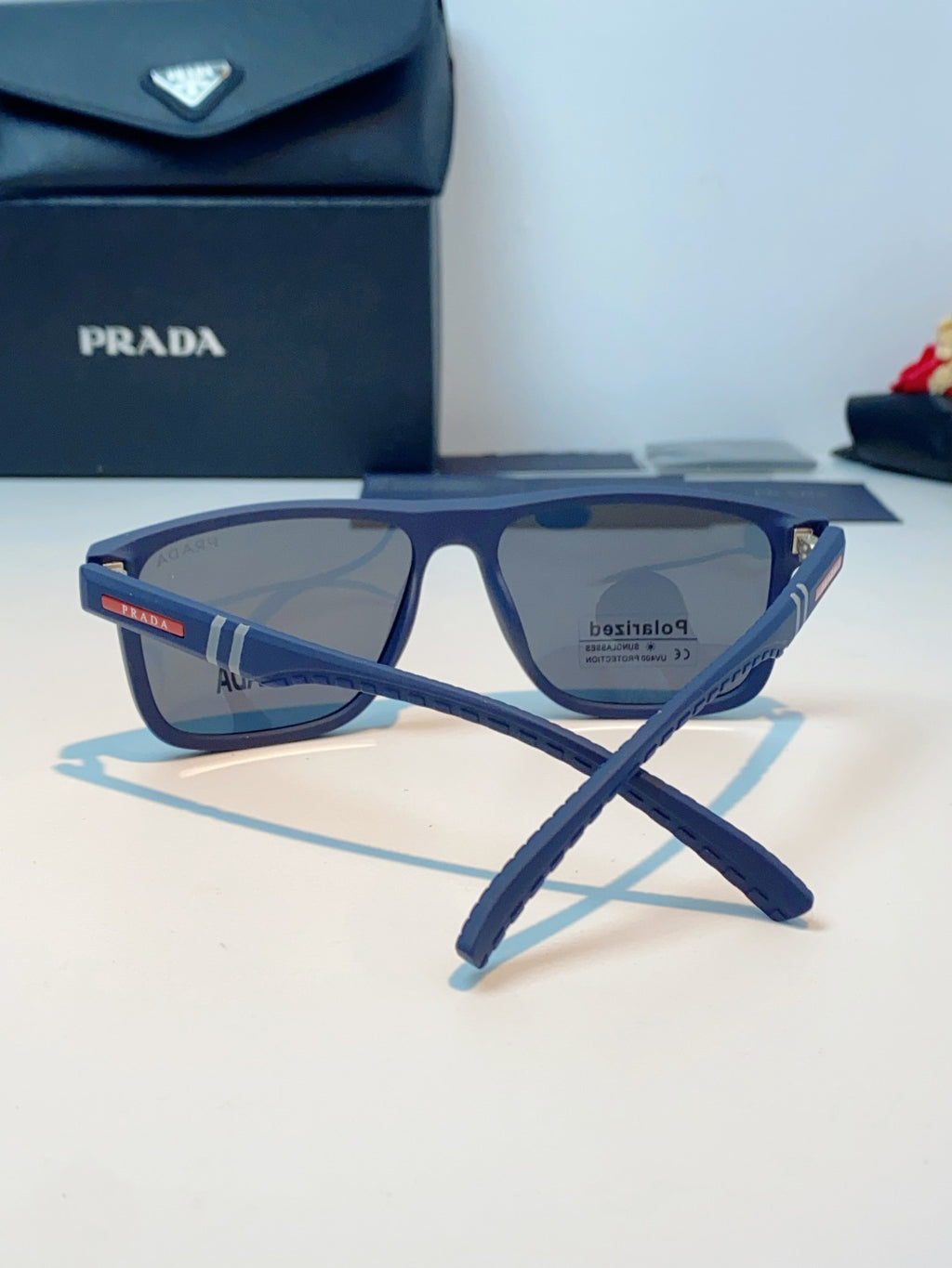 Prada Polarized Fashion Blue Lens Sunglasses for Men - 358446 - detail image 3