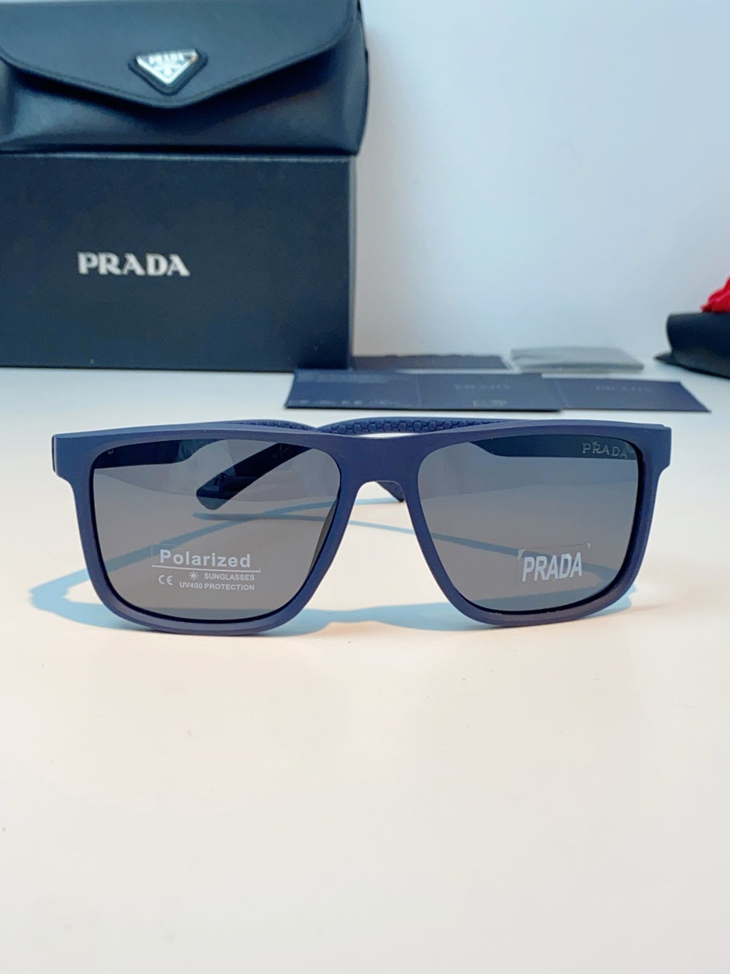 Prada Polarized Fashion Blue Lens Sunglasses for Men - 358446 - detail image 2
