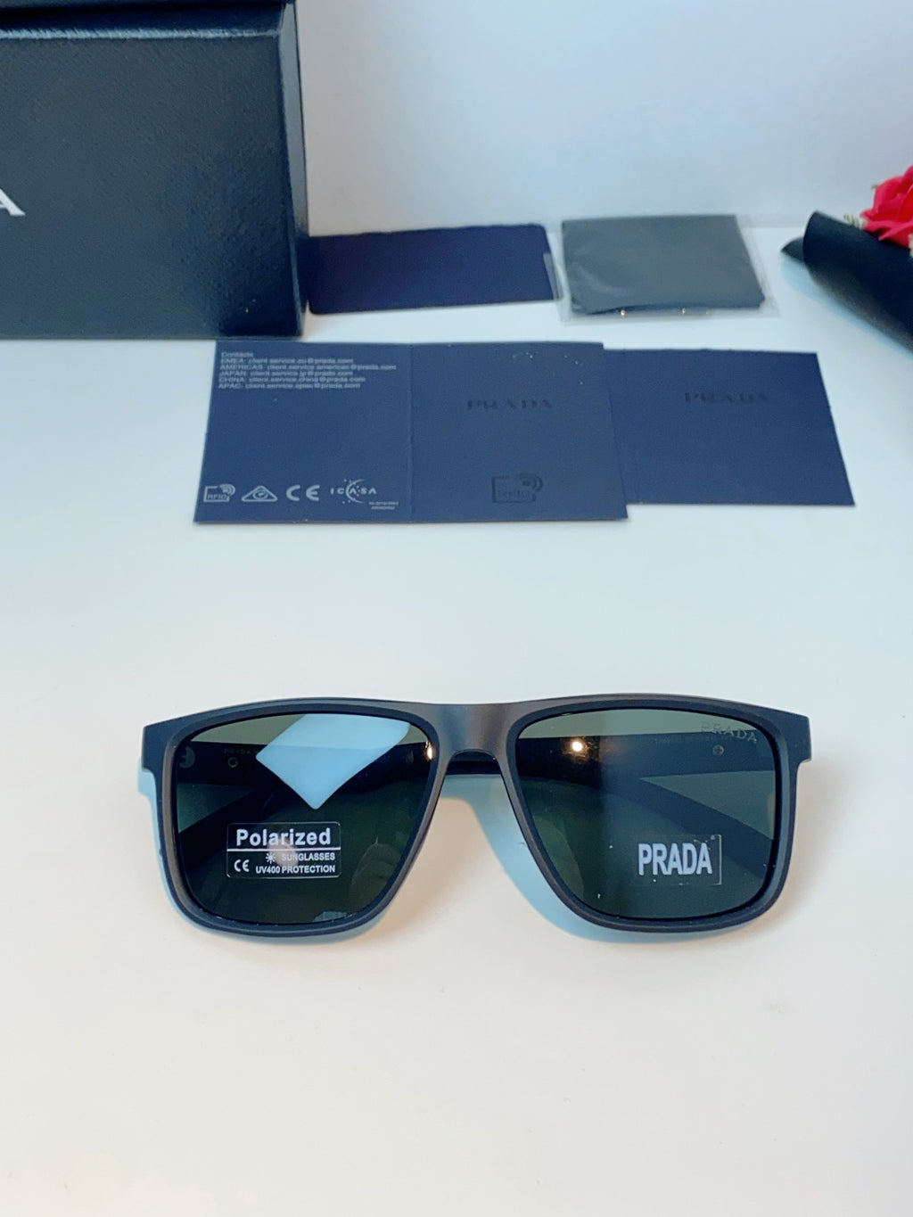 Prada Polarized Fashion Blue Lens Sunglasses for Men - 358448 - detail image 9