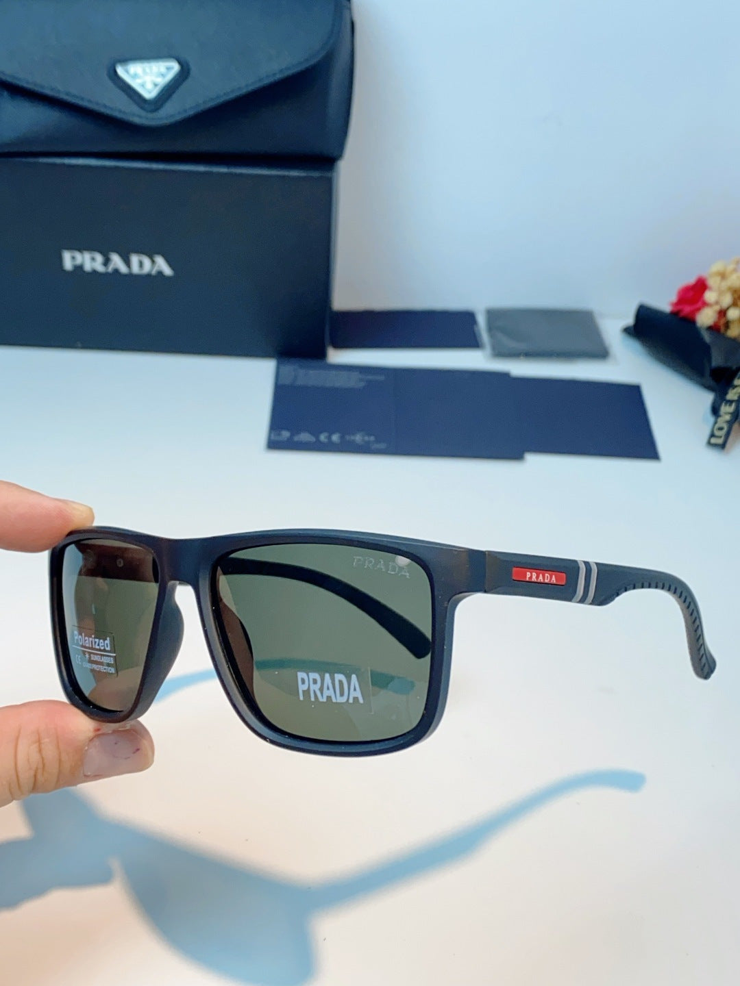 Prada Polarized Fashion Blue Lens Sunglasses for Men - 358448 - detail image 6