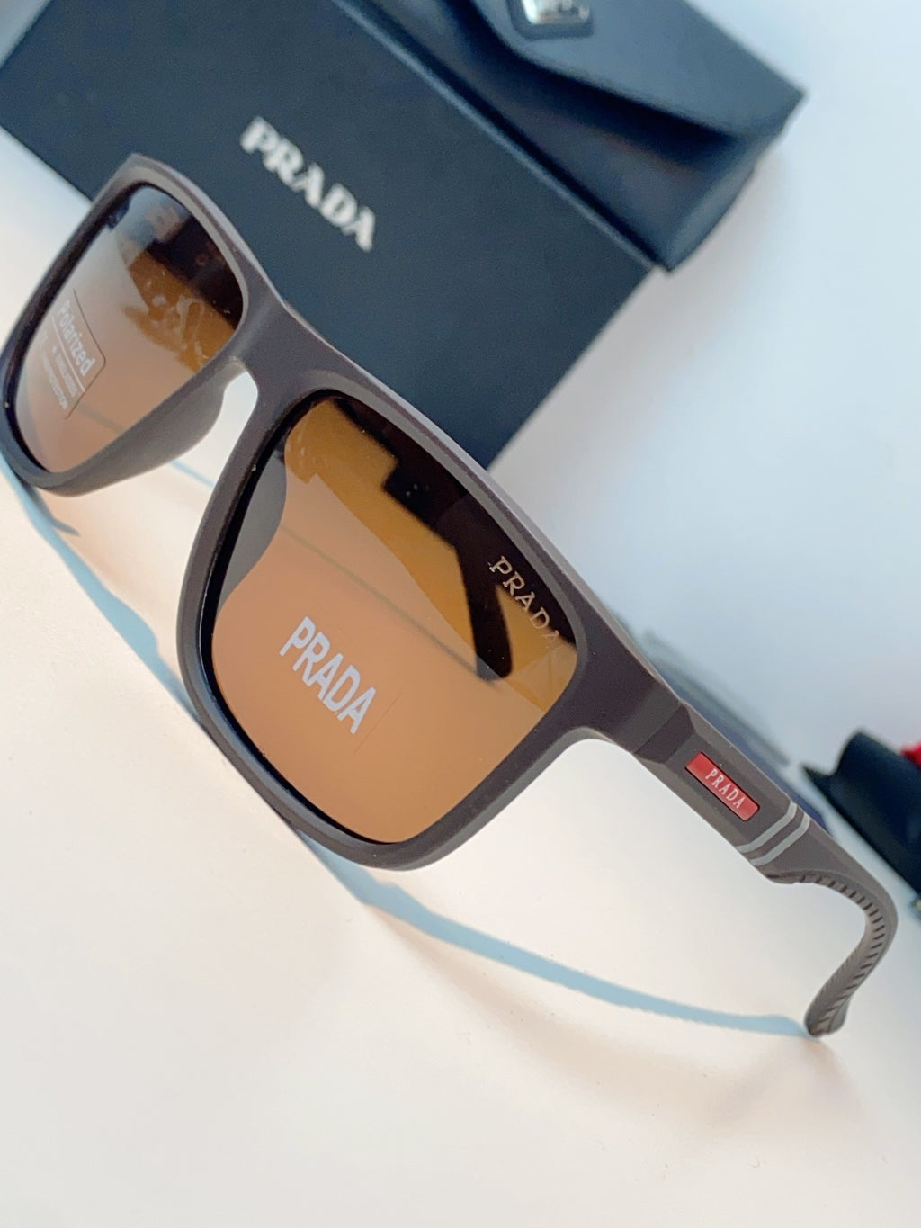 Prada Polarized Fashion Brown Lens Sunglasses for Men - 358450 - detail image 7