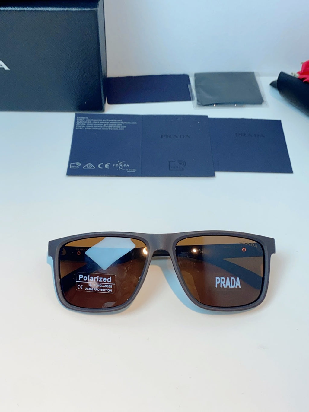 Prada Polarized Fashion Brown Lens Sunglasses for Men - 358450 - detail image 9