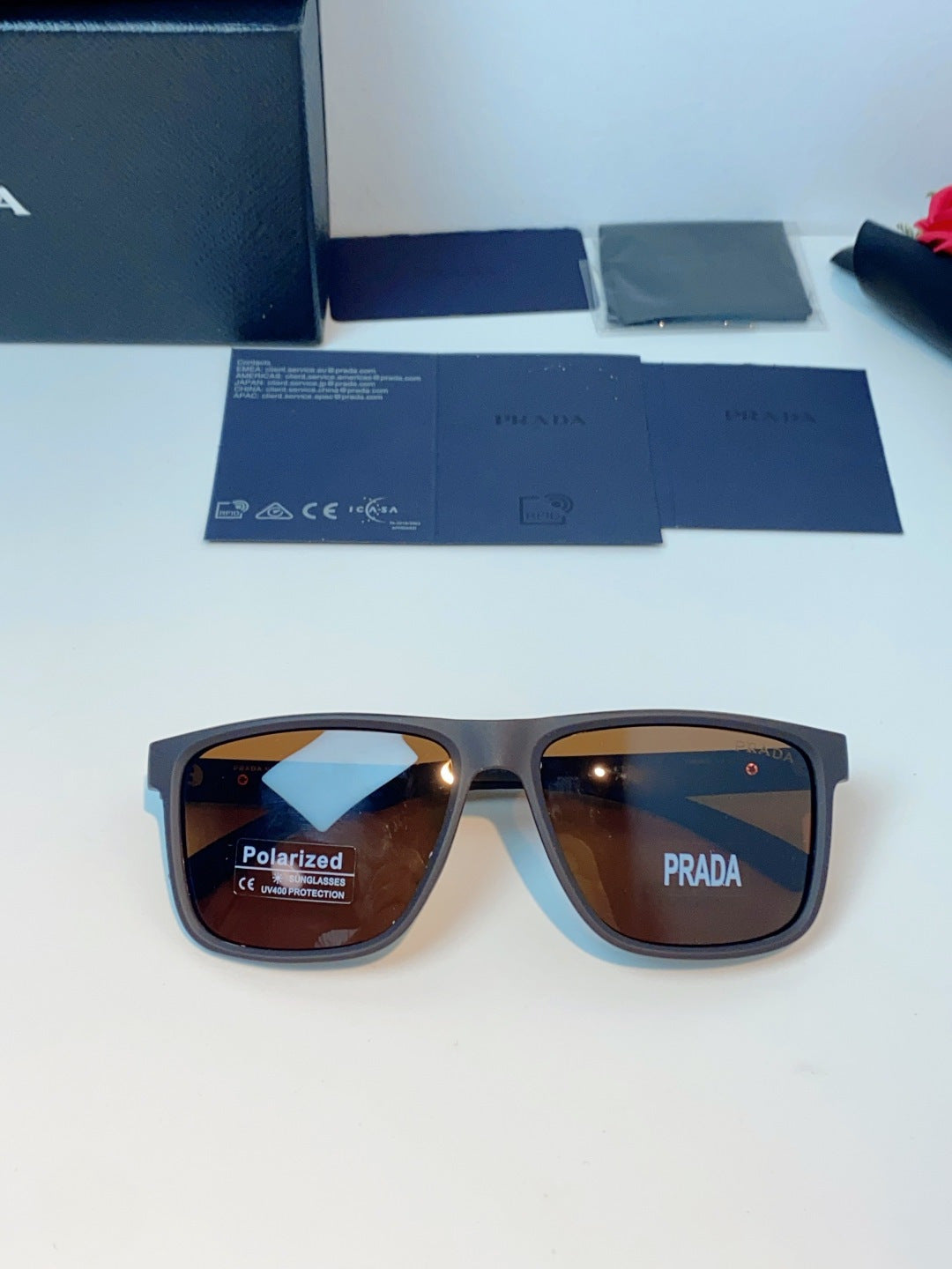 Prada Polarized Fashion Brown Lens Sunglasses for Men - 358450 - detail image 9