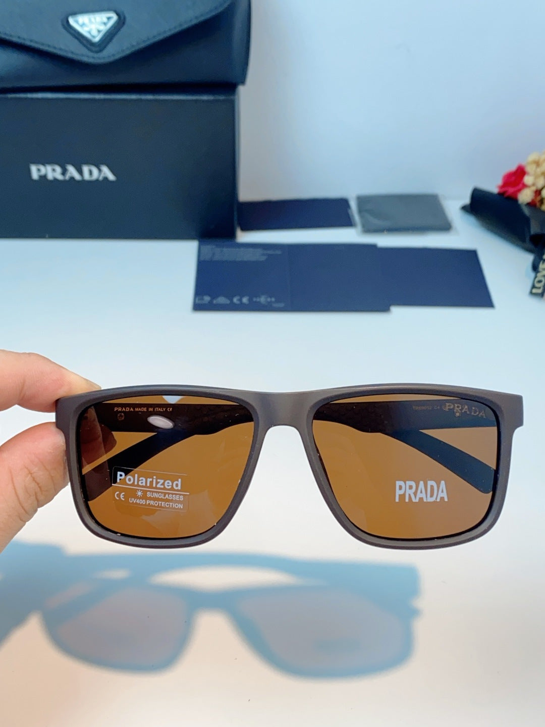 Prada Polarized Fashion Brown Lens Sunglasses for Men - 358450 - detail image 4