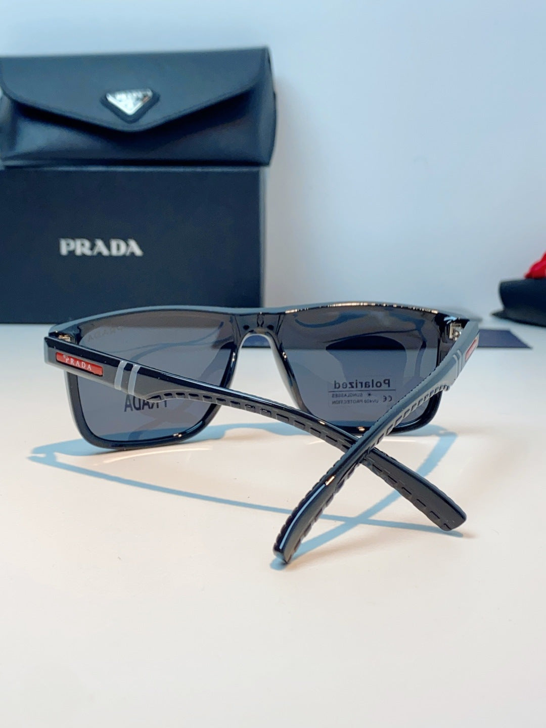 Prada Polarized Fashion Blue Lens Sunglasses for Men - detail image 3