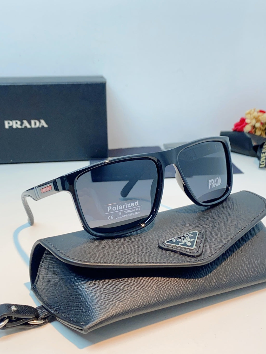 Prada Polarized Fashion Blue Lens Sunglasses for Men - detail image 10