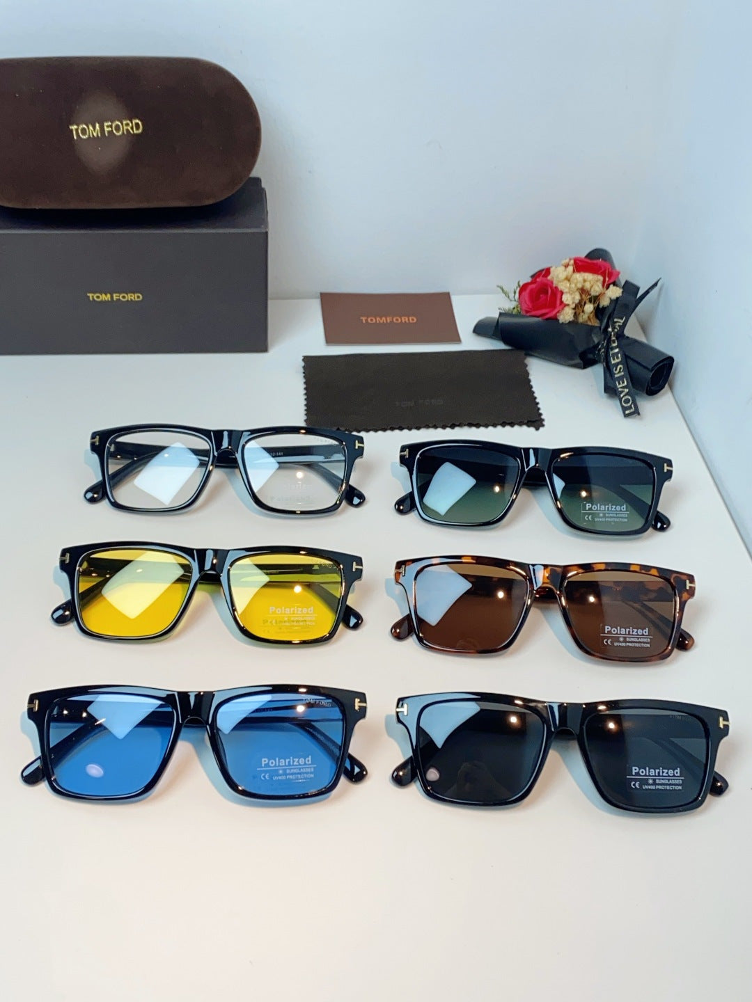 Tom Ford Metal Square Brown Lens Sunglasses for Men & Women - detail image 12
