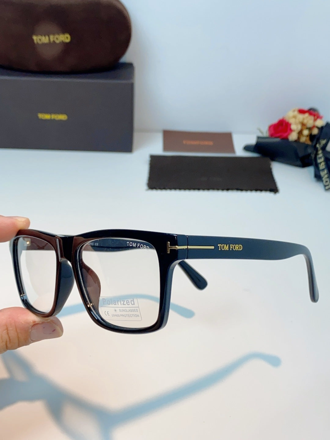 Tom Ford Metal Square Black Lens Sunglasses for Men & Women - 487930 - detail image 6