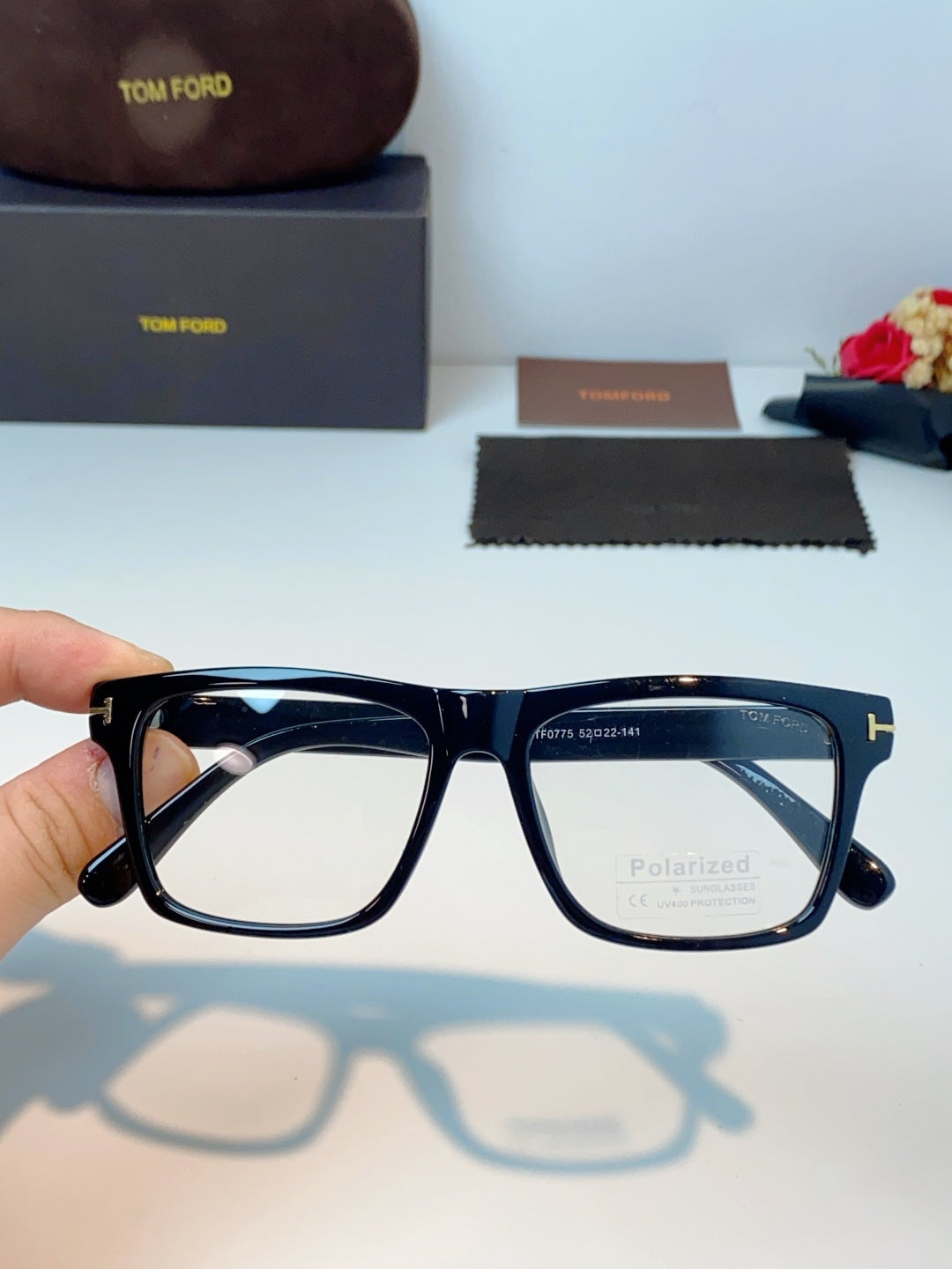 Tom Ford Metal Square Black Lens Sunglasses for Men & Women - 487930 - detail image 4