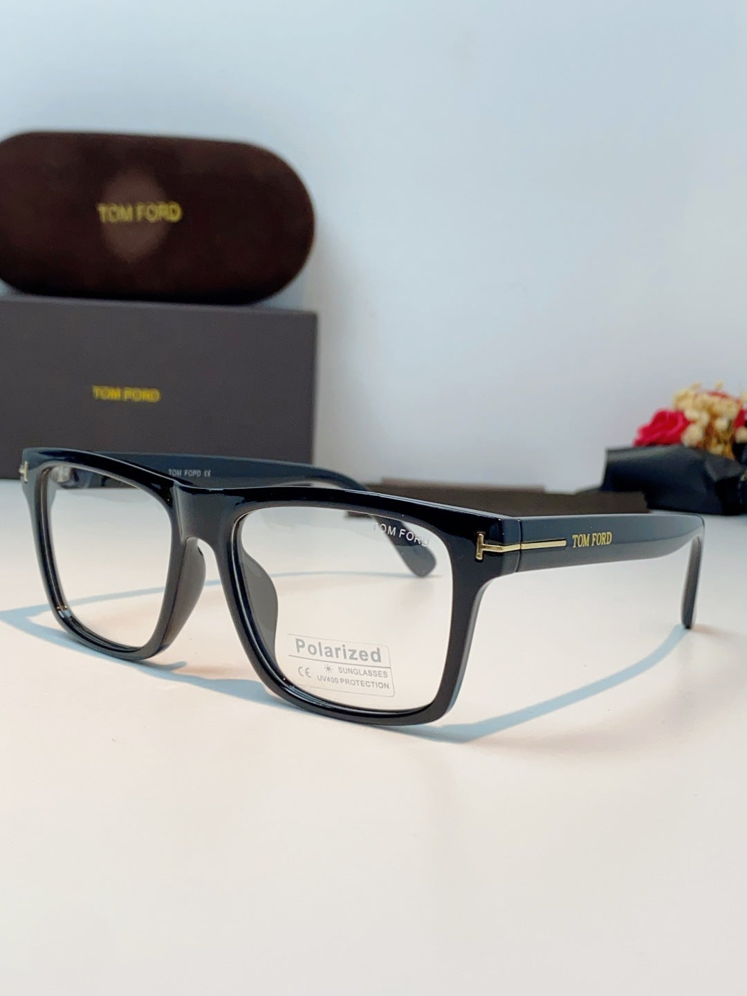 Tom Ford Metal Square Black Lens Sunglasses for Men & Women - 487930