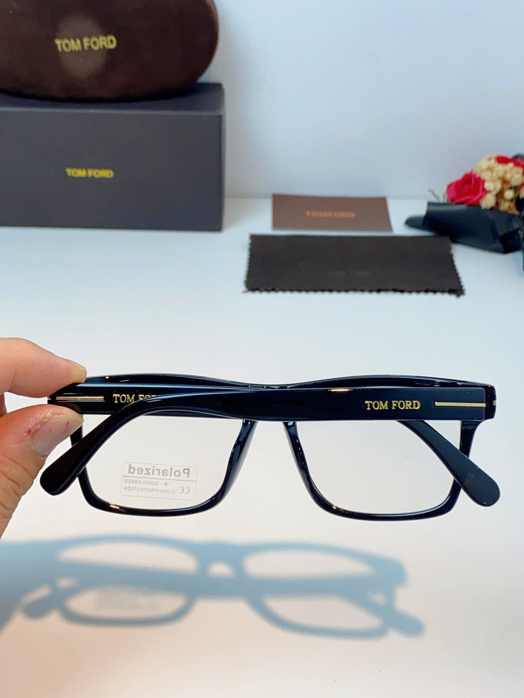 Tom Ford Metal Square Black Lens Sunglasses for Men & Women - 487930 - detail image 5