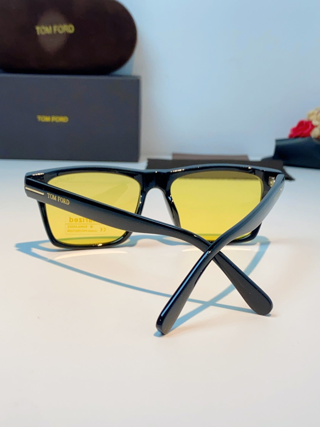 Tom Ford Metal Square Orange Lens Sunglasses for Men & Women - detail image 3