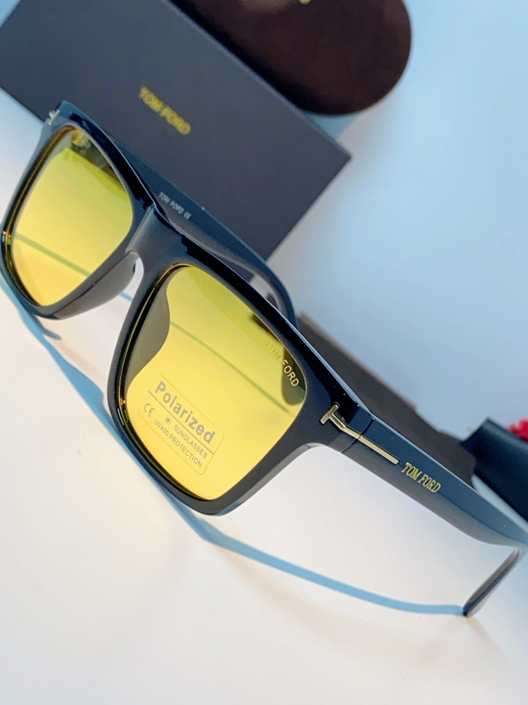 Tom Ford Metal Square Orange Lens Sunglasses for Men & Women - detail image 7