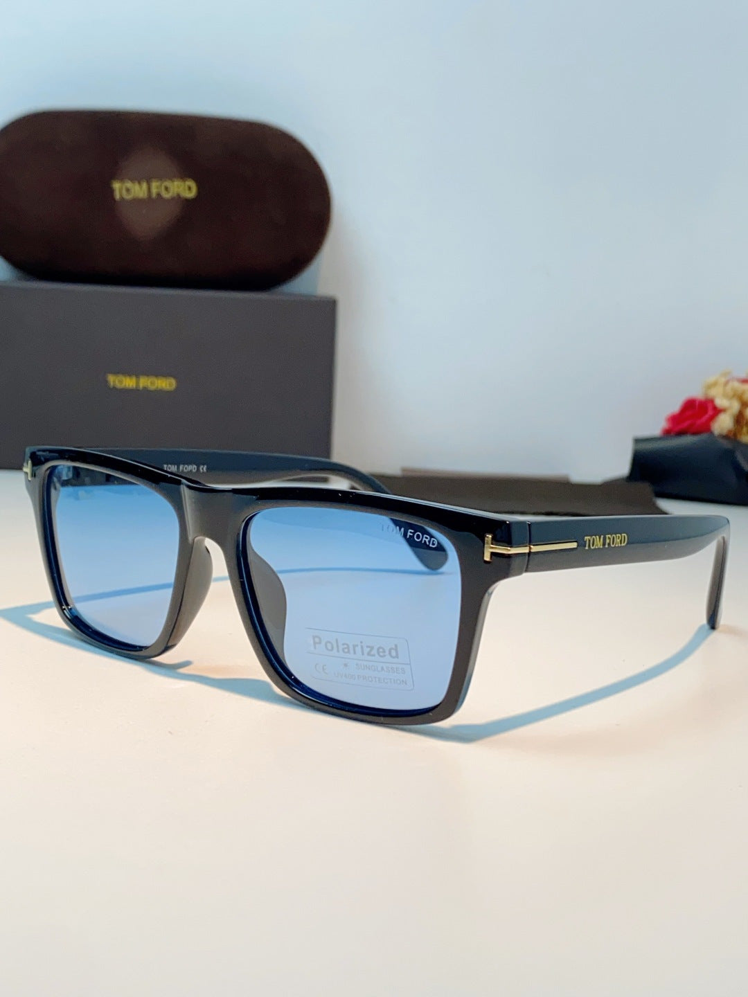 Tom Ford Metal Square Blue Lens Sunglasses for Men & Women - 487932