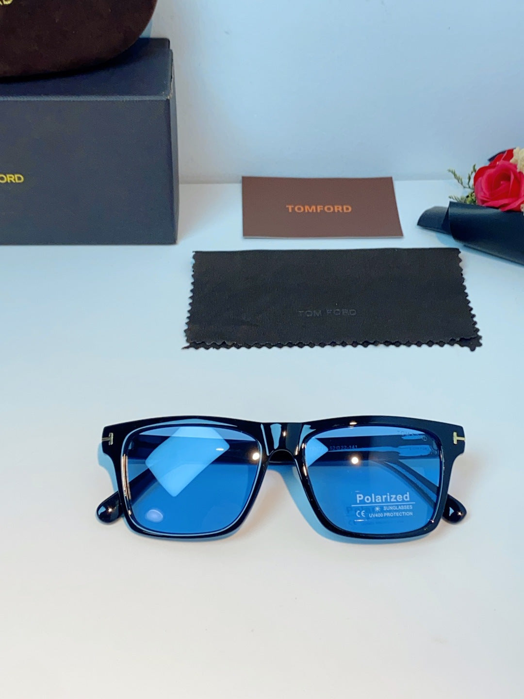 Tom Ford Metal Square Blue Lens Sunglasses for Men & Women - 487932 - detail image 9