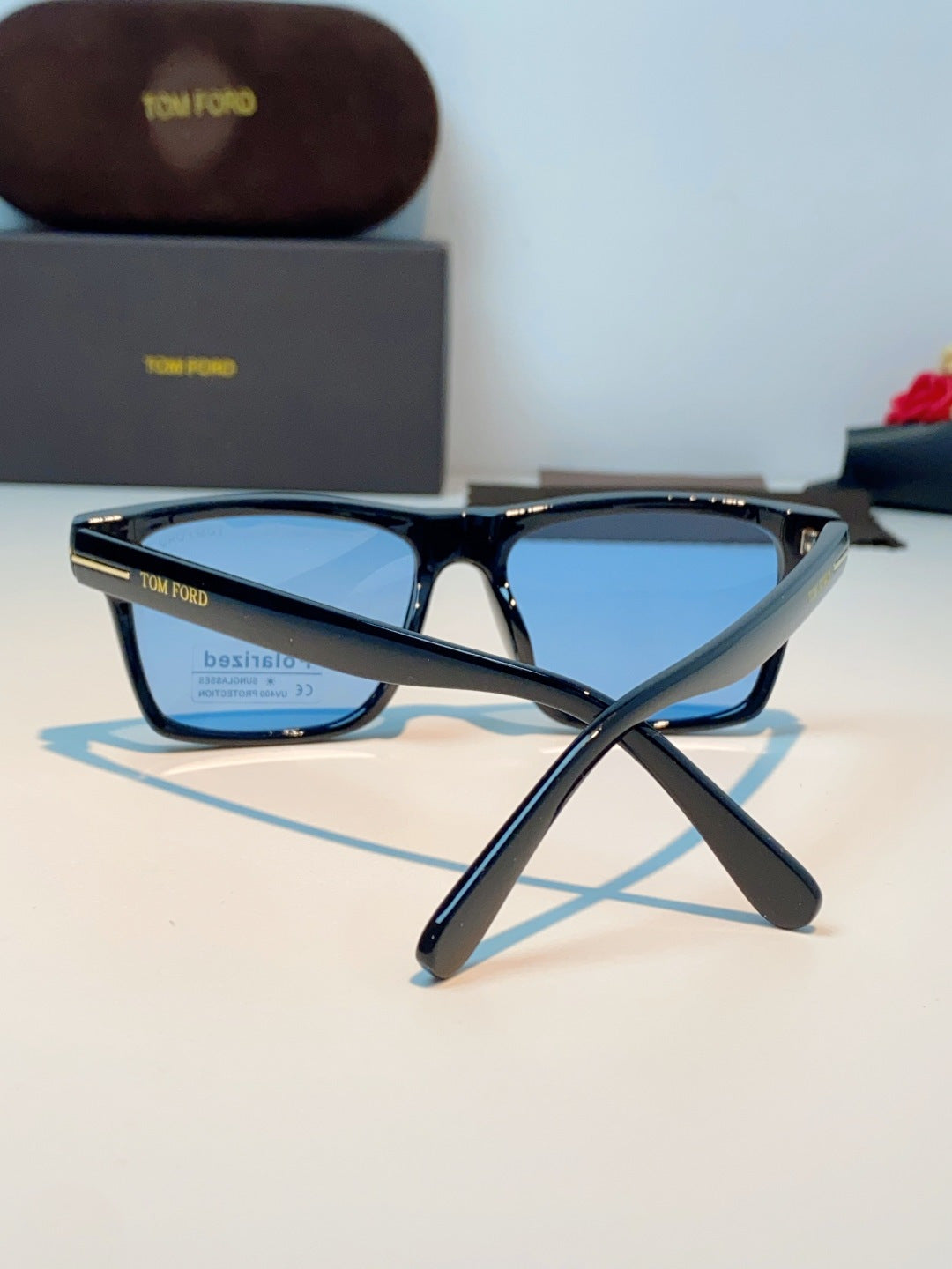Tom Ford Metal Square Blue Lens Sunglasses for Men & Women - 487932 - detail image 3
