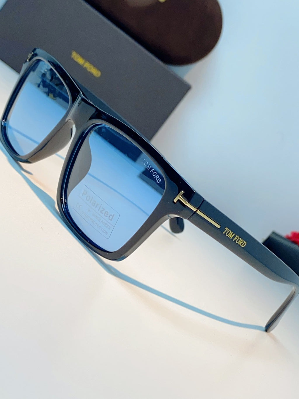 Tom Ford Metal Square Blue Lens Sunglasses for Men & Women - 487932 - detail image 7