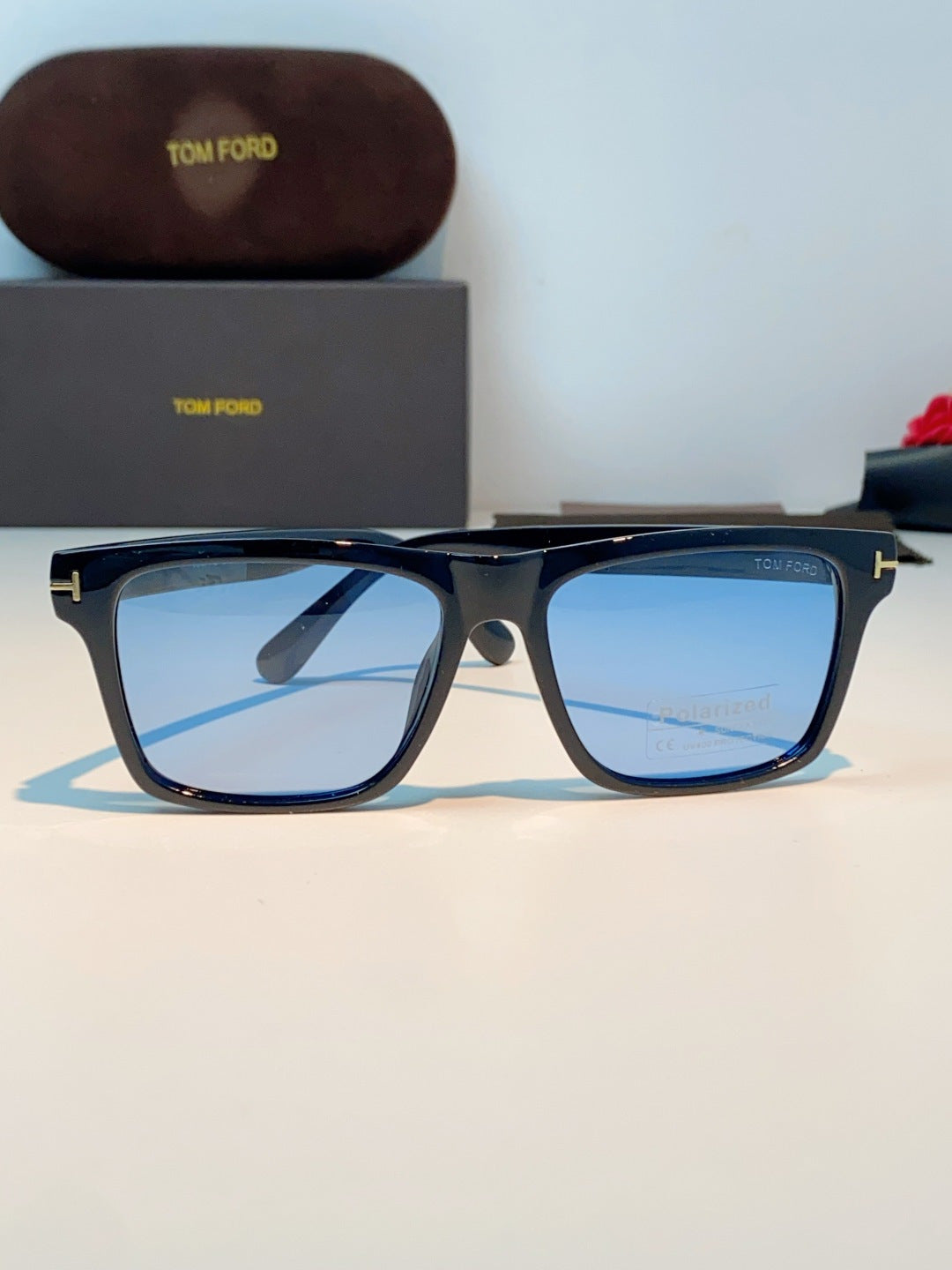 Tom Ford Metal Square Blue Lens Sunglasses for Men & Women - 487932 - detail image 2