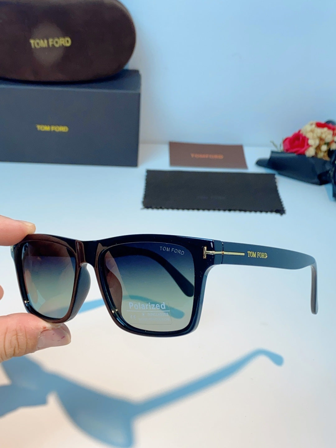 Tom Ford Metal Square Black Lens Sunglasses for Men & Women - detail image 6