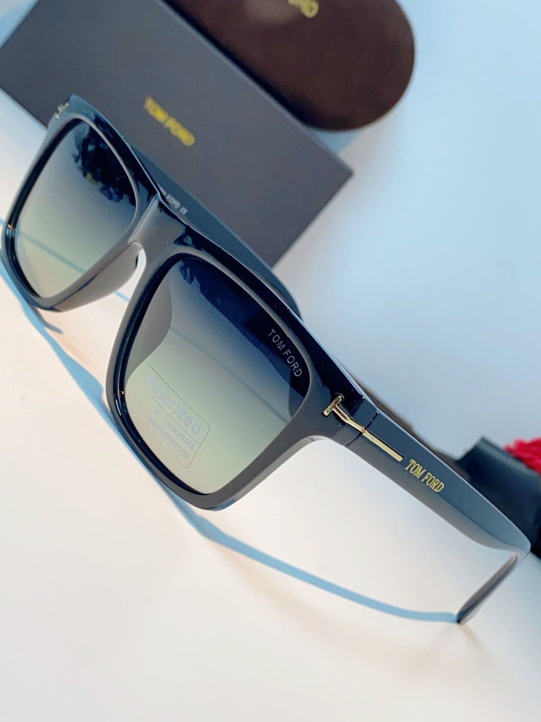 Tom Ford Metal Square Black Lens Sunglasses for Men & Women - detail image 7