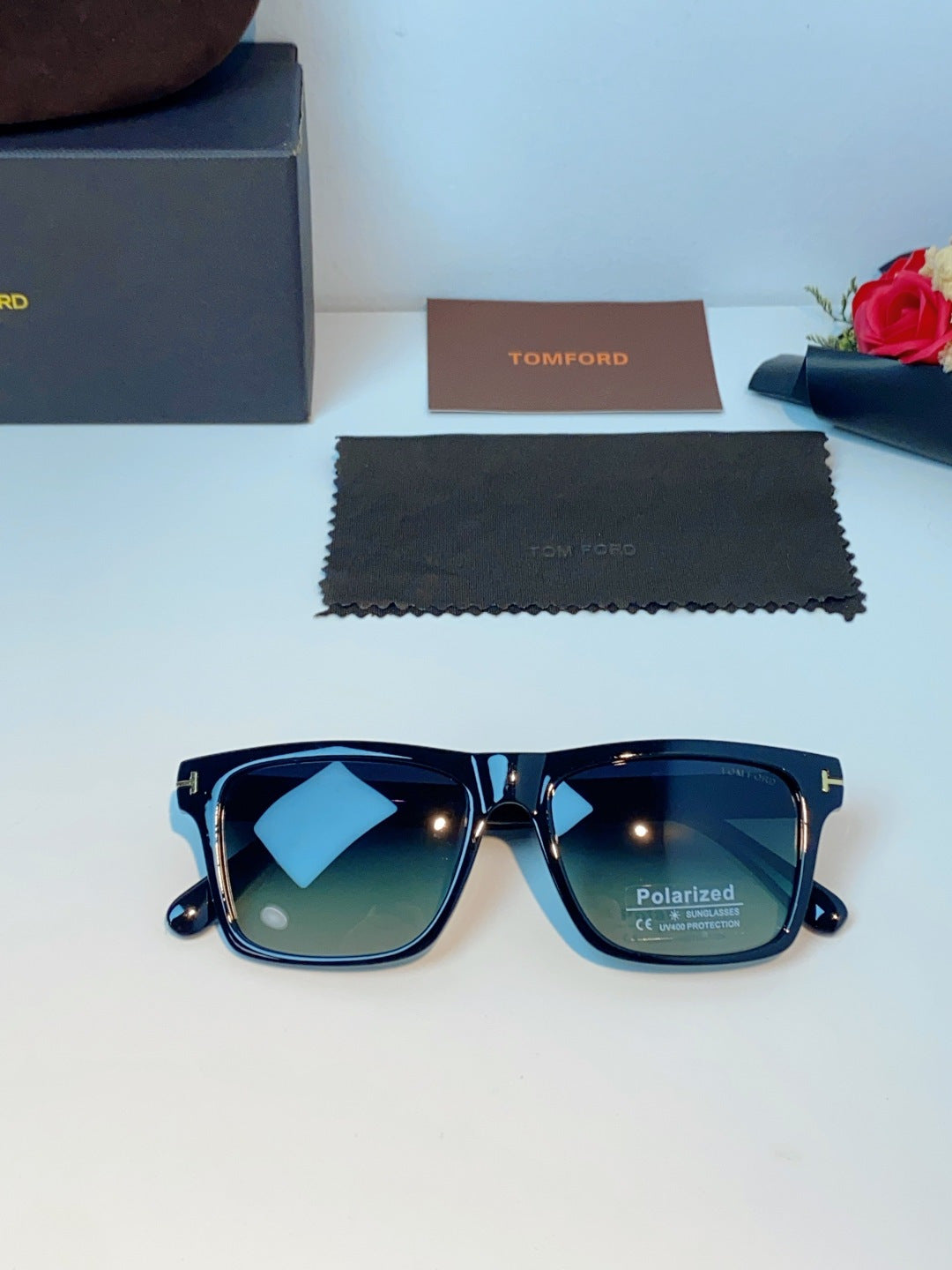 Tom Ford Metal Square Black Lens Sunglasses for Men & Women - detail image 9
