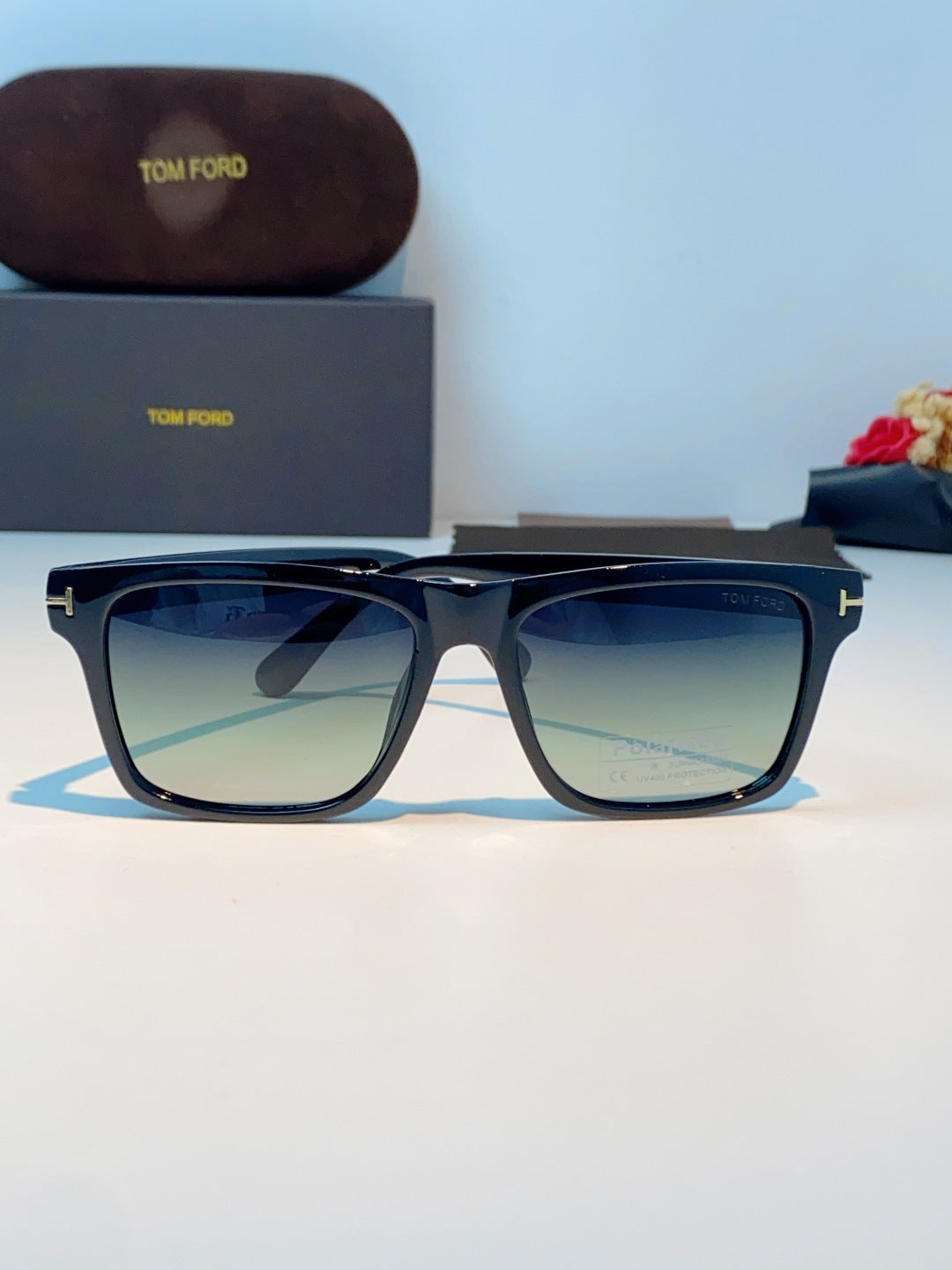Tom Ford Metal Square Black Lens Sunglasses for Men & Women - detail image 2