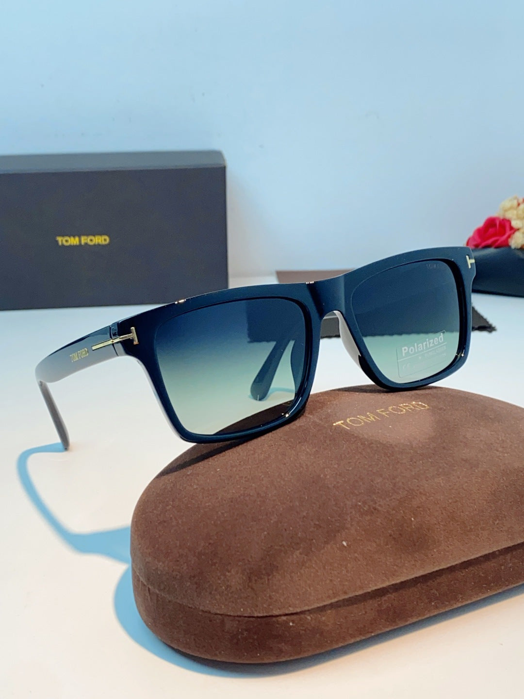Tom Ford Metal Square Black Lens Sunglasses for Men & Women - detail image 10