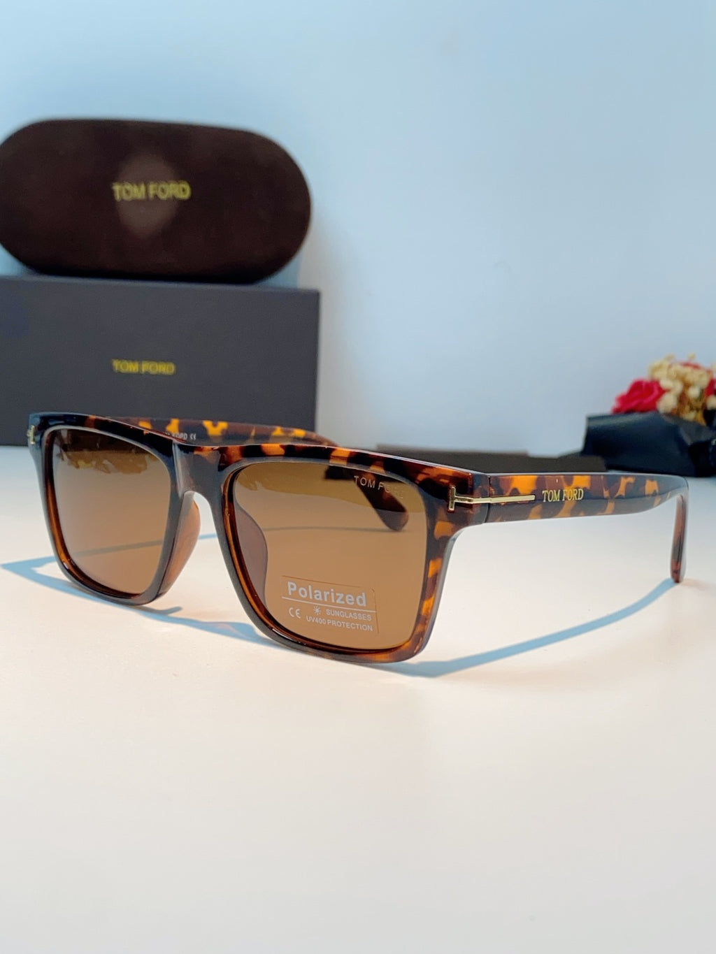 Tom Ford Metal Square Brown Lens Sunglasses for Men & Women