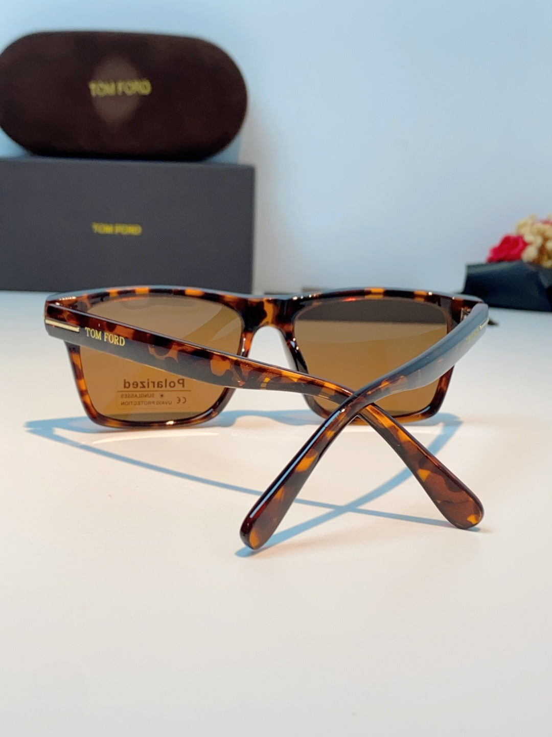 Tom Ford Metal Square Brown Lens Sunglasses for Men & Women - detail image 3