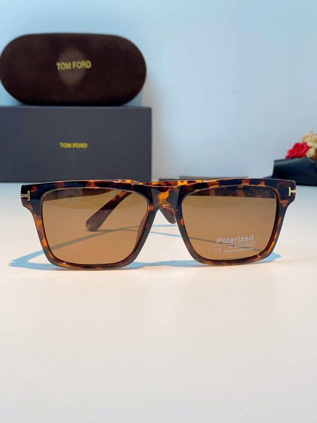 Tom Ford Metal Square Brown Lens Sunglasses for Men & Women - detail image 2