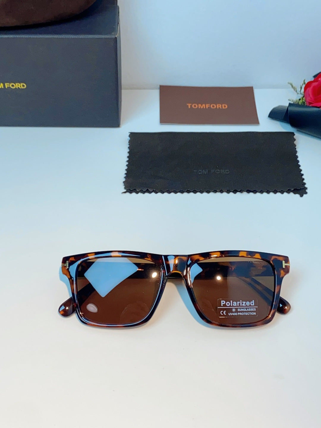 Tom Ford Metal Square Brown Lens Sunglasses for Men & Women - detail image 9