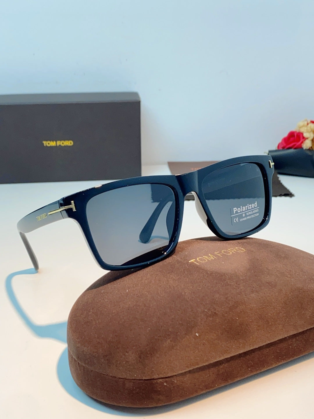 Tom Ford Metal Square Blue Lens Sunglasses for Men & Women - detail image 10