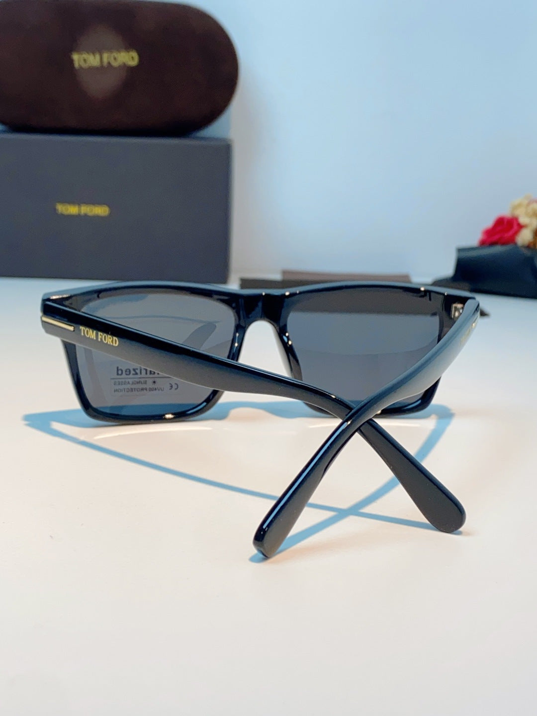 Tom Ford Metal Square Blue Lens Sunglasses for Men & Women - detail image 3
