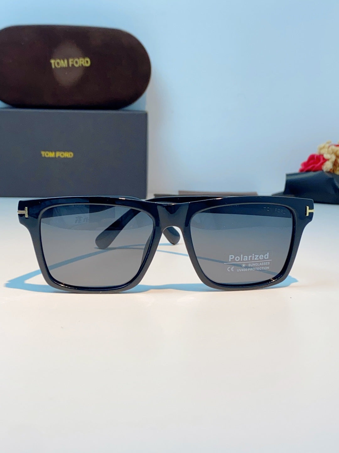 Tom Ford Metal Square Blue Lens Sunglasses for Men & Women - detail image 2