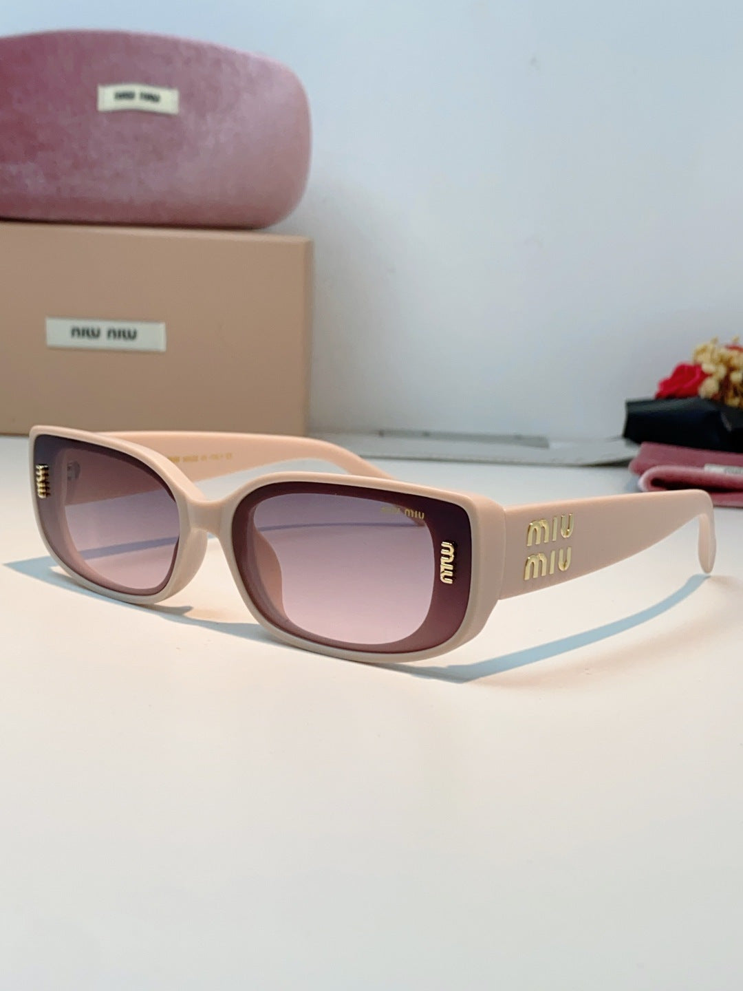 Miu Miu Square Brown Lens Sunglasses for Men & Women - 487750