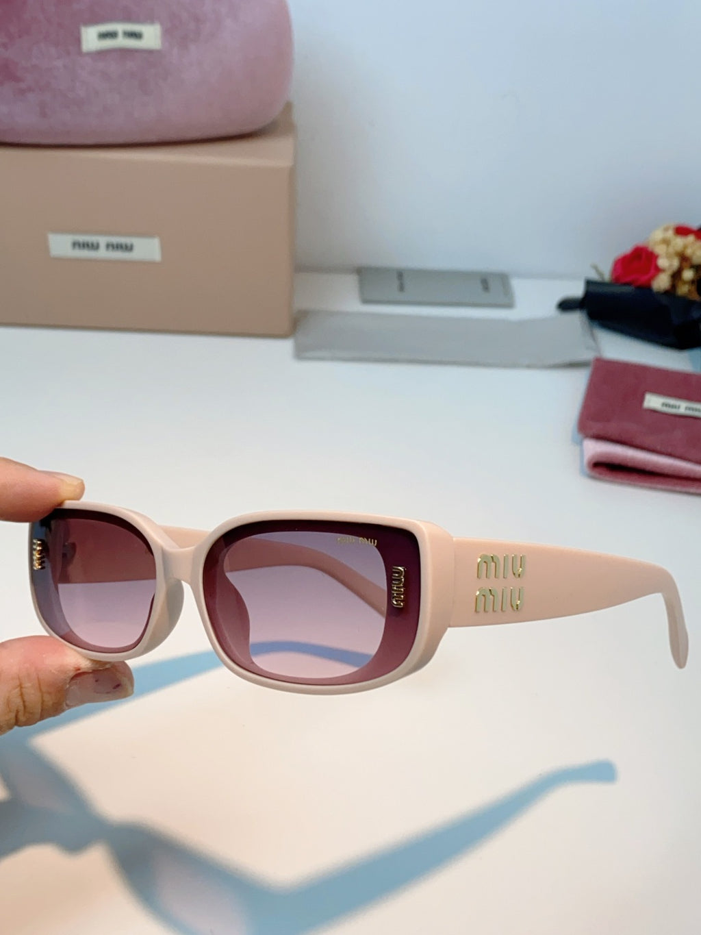 Miu Miu Square Brown Lens Sunglasses for Men & Women - 487750 - detail image 6