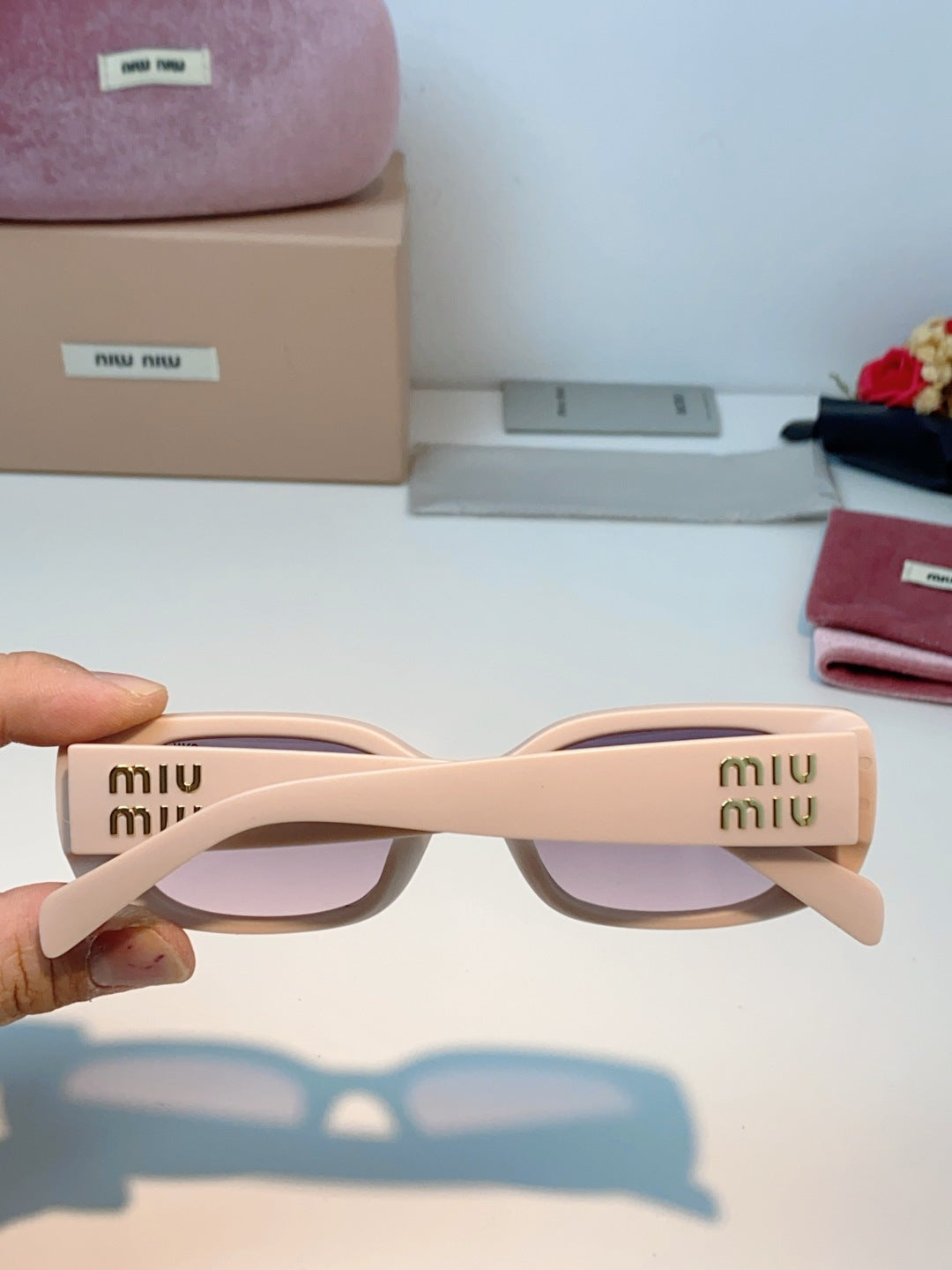 Miu Miu Square Brown Lens Sunglasses for Men & Women - 487750 - detail image 5